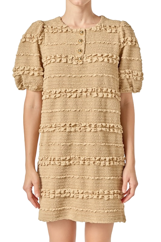 Smocked Mini in Tan