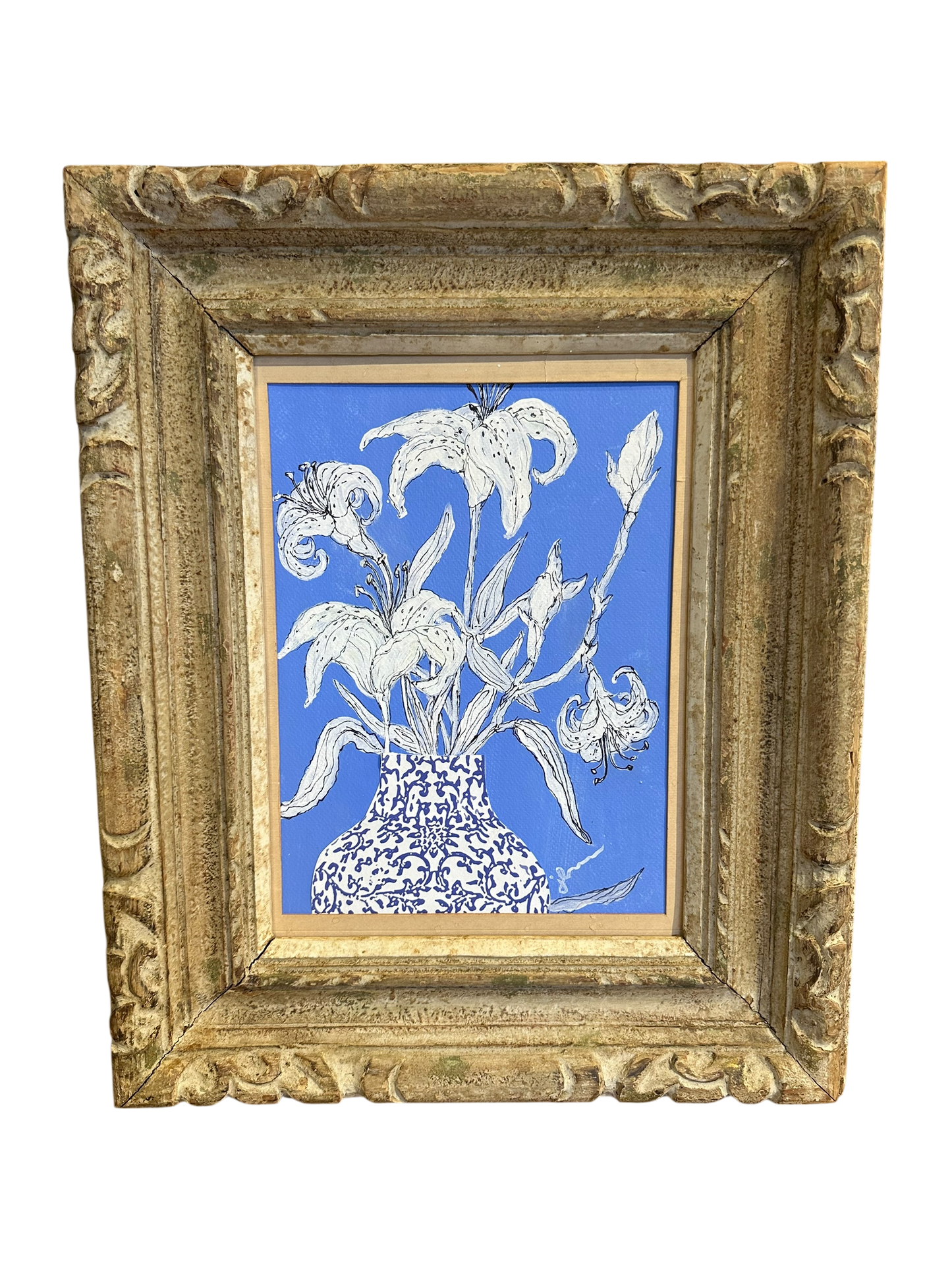 Jenn Leverett Art - Decoupage Urn/Day Lillies
