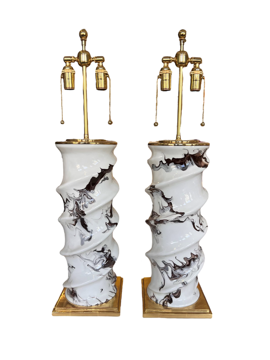 Christopher Spitzmiller Amanda Lamp in Brown Marble