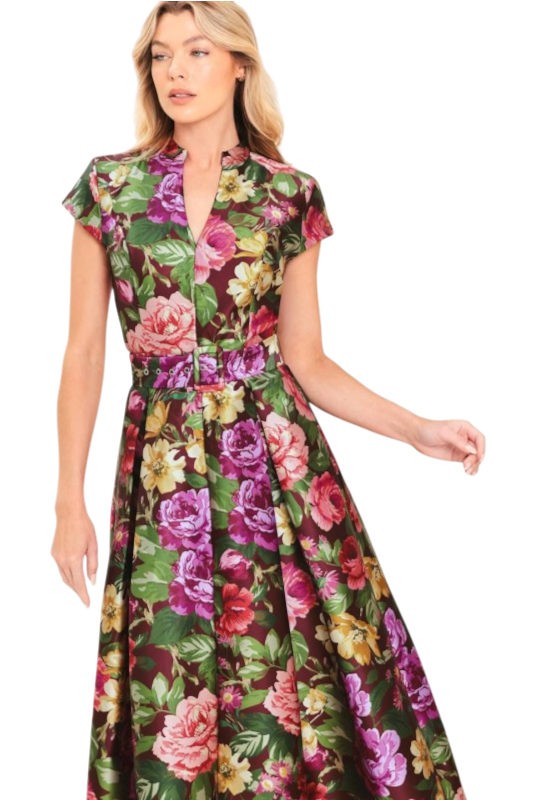 Multicolor Floral Jacquard Maxi