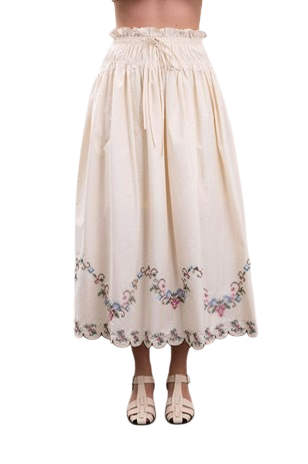 Embroidered Eyelet Floral Skirt