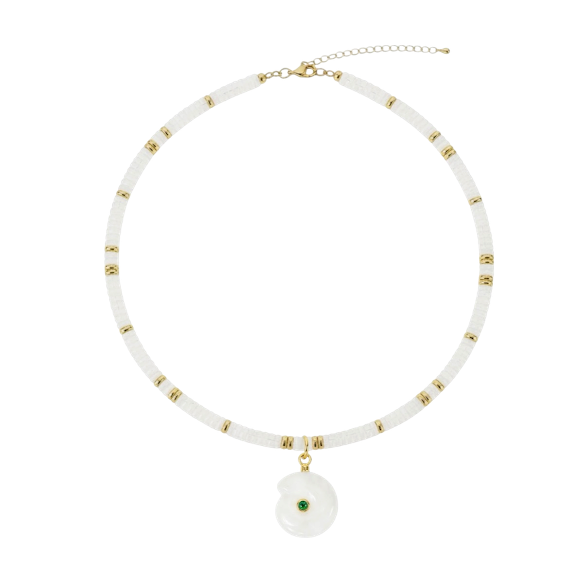 Shell Gem Beaded Necklace