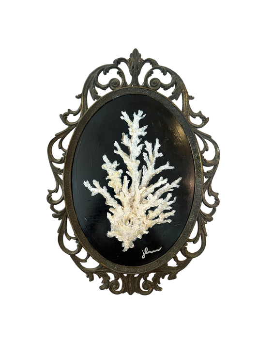 Jenn Leverett Art - Coral in Vintage Frame II