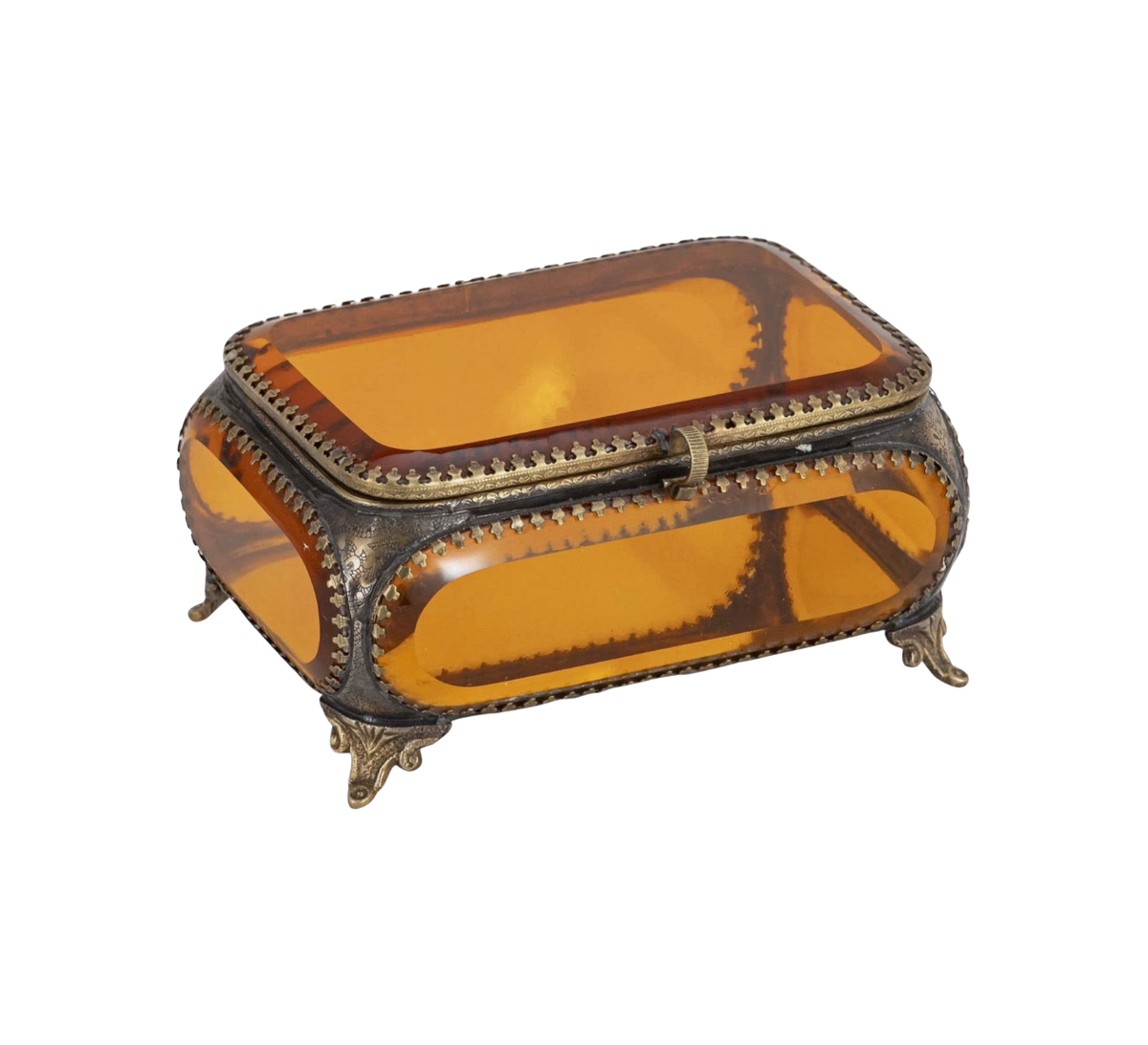 French Amber Jewelry Box