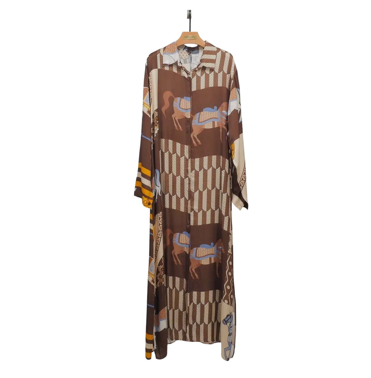 Equestrian Print Shirt Dress - Two Colors!