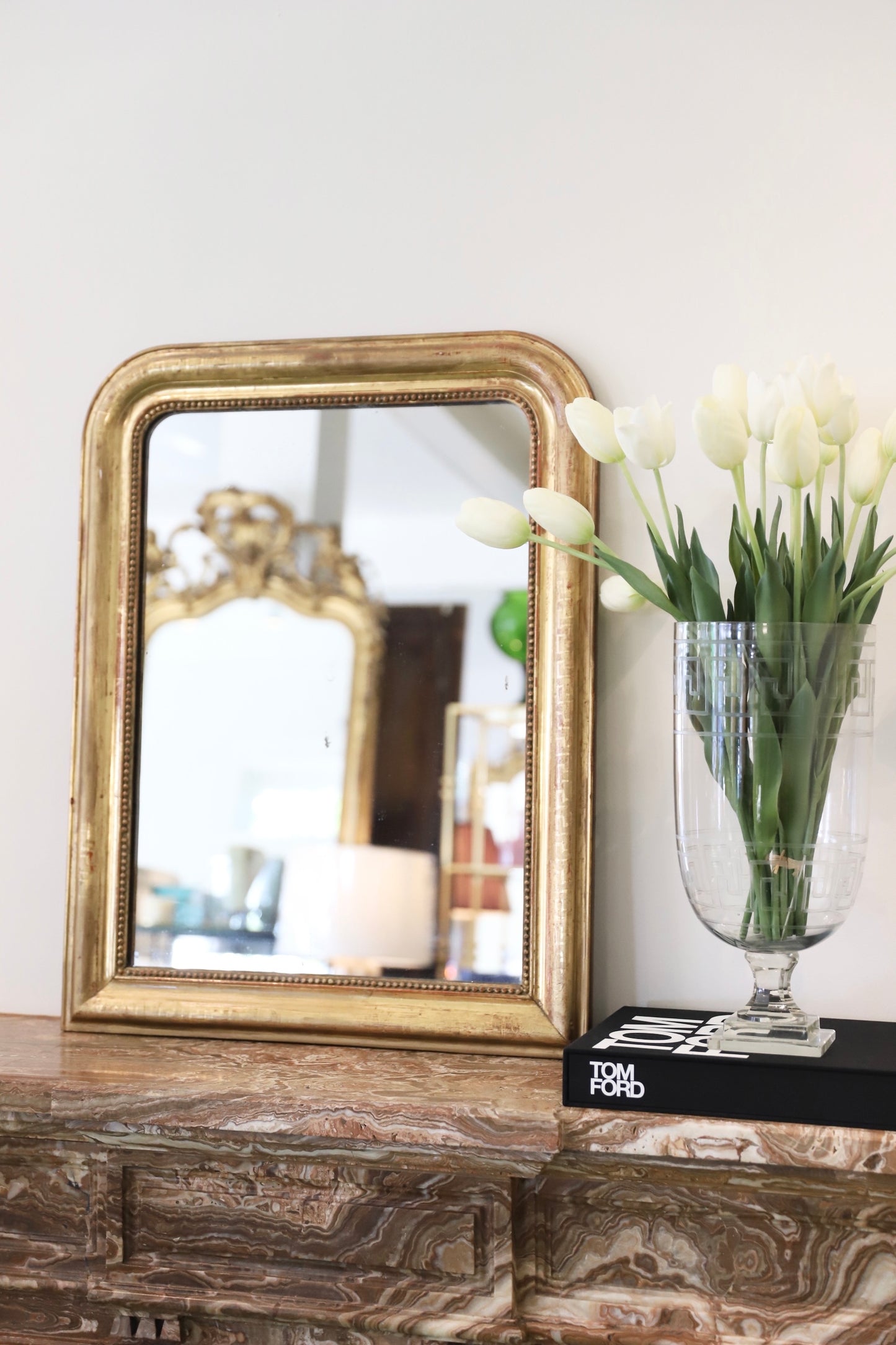 19th Century Louis Philippe Mirror - Greek Key Inlay
