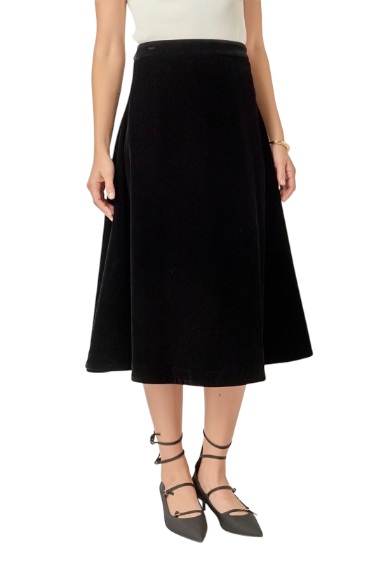 Velvet Circle Midi Skirt