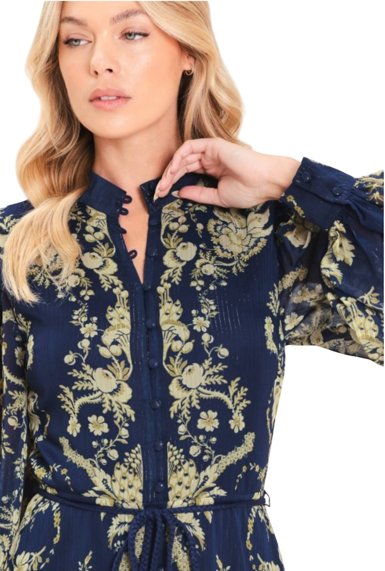 Navy Floral Maxi Dress