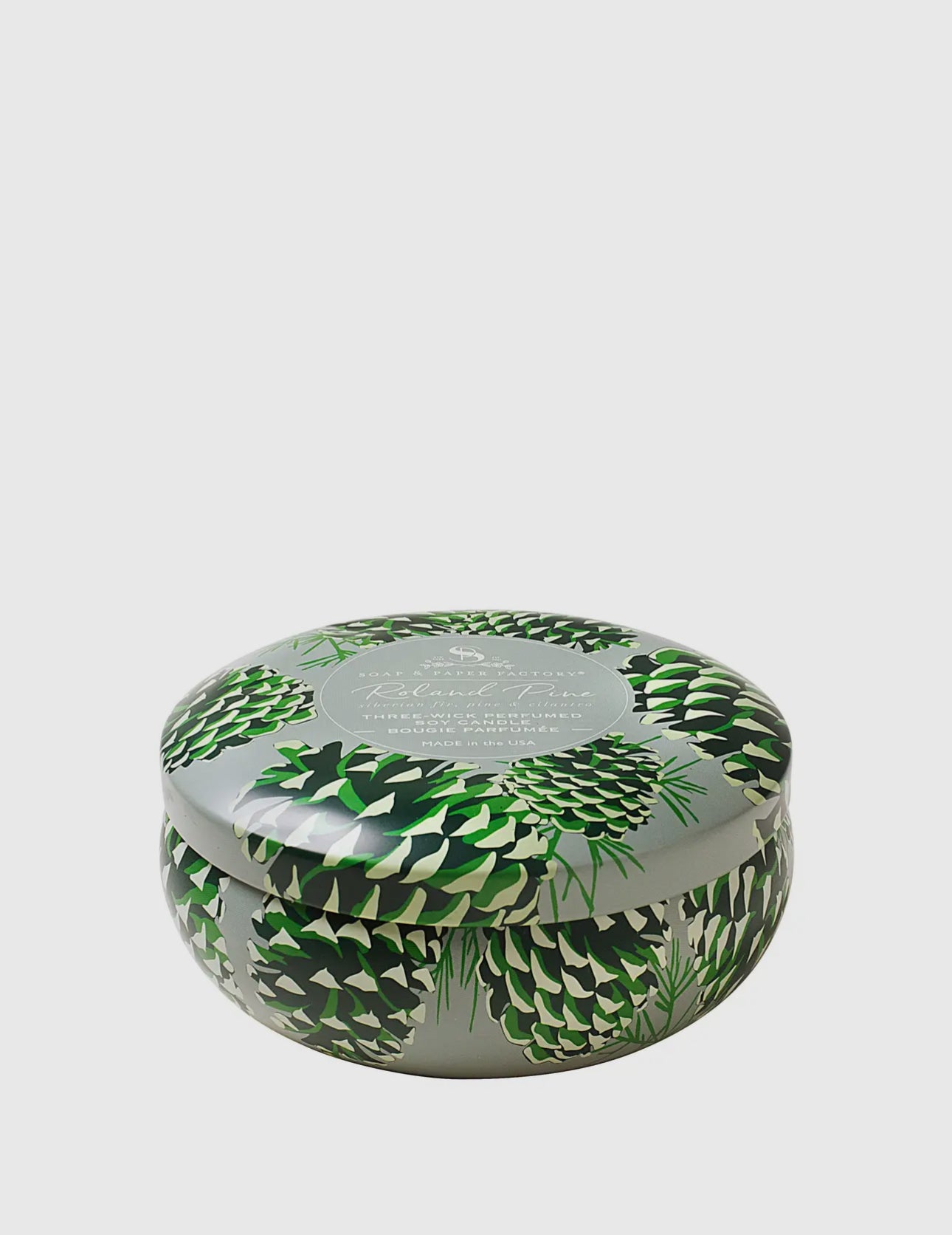 Roland Pine Three-Wick Tin Soy Candle