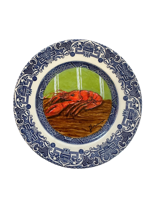 Jenn Leverett Art - 8” Crawfish on Blue Willow