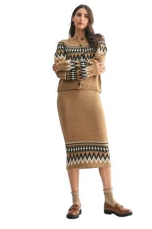 Isle Knitted Cardigan & Skirt Set