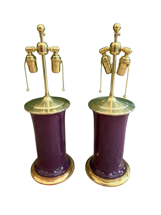 Christopher Spitzmiller Patricia Medium Lamp in Aubergine