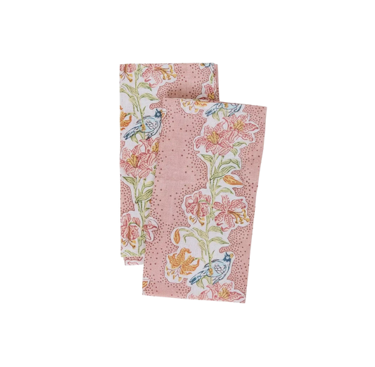 Block-Printed Linen Napkin Set of 2