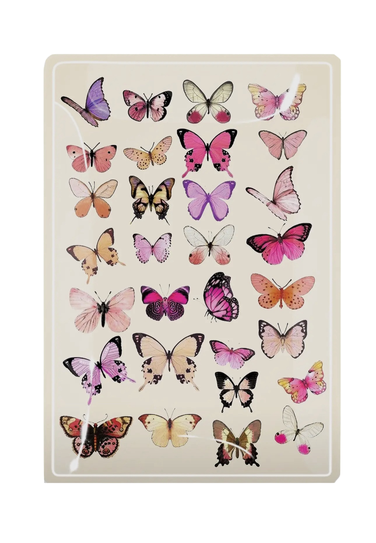 Pink Butterflies Decoupage Tray
