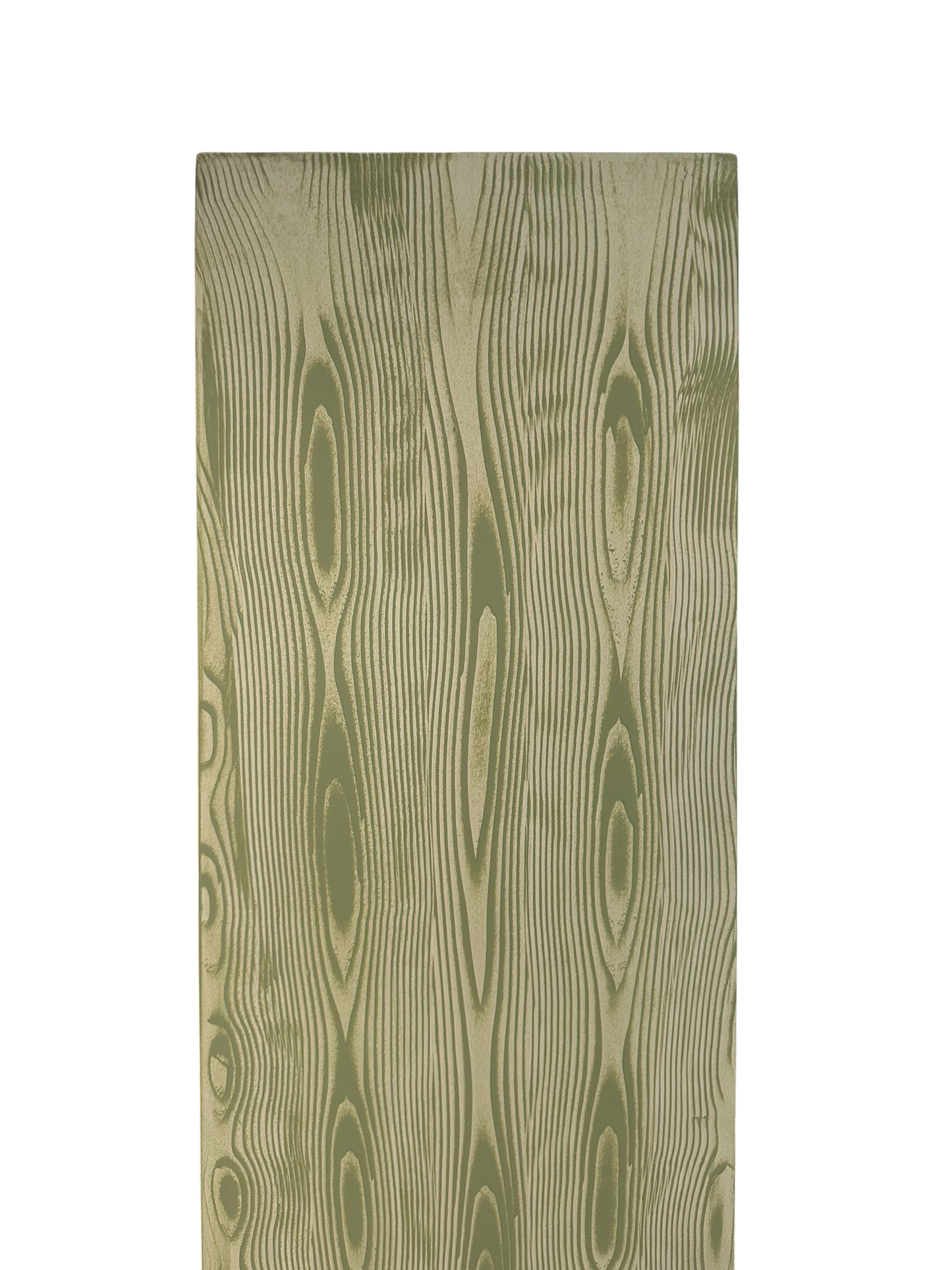 Bespoke Hand-Painted Pedestal in Celery Faux Bois