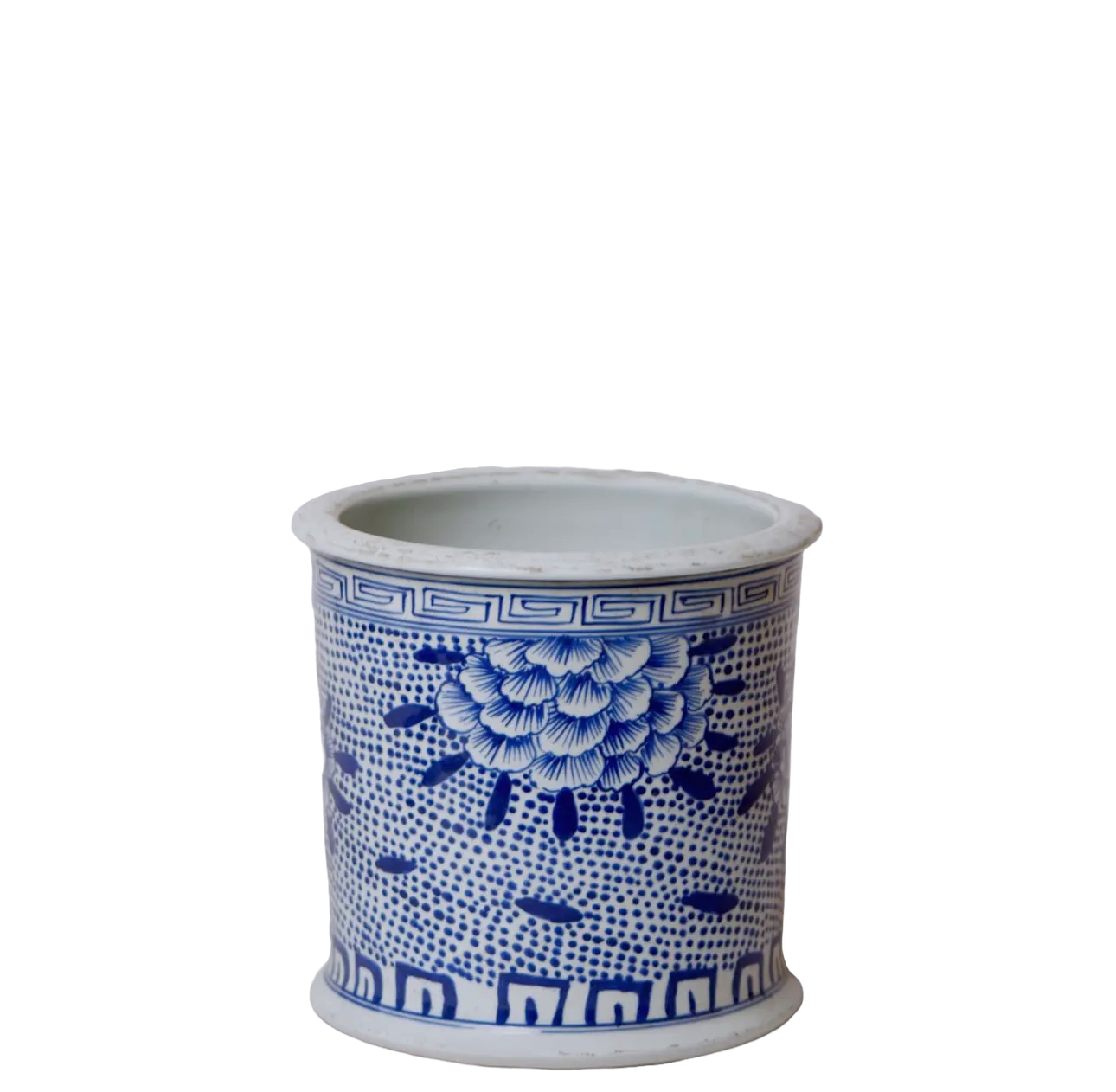 Blue & White Rolled Rim Cachepot