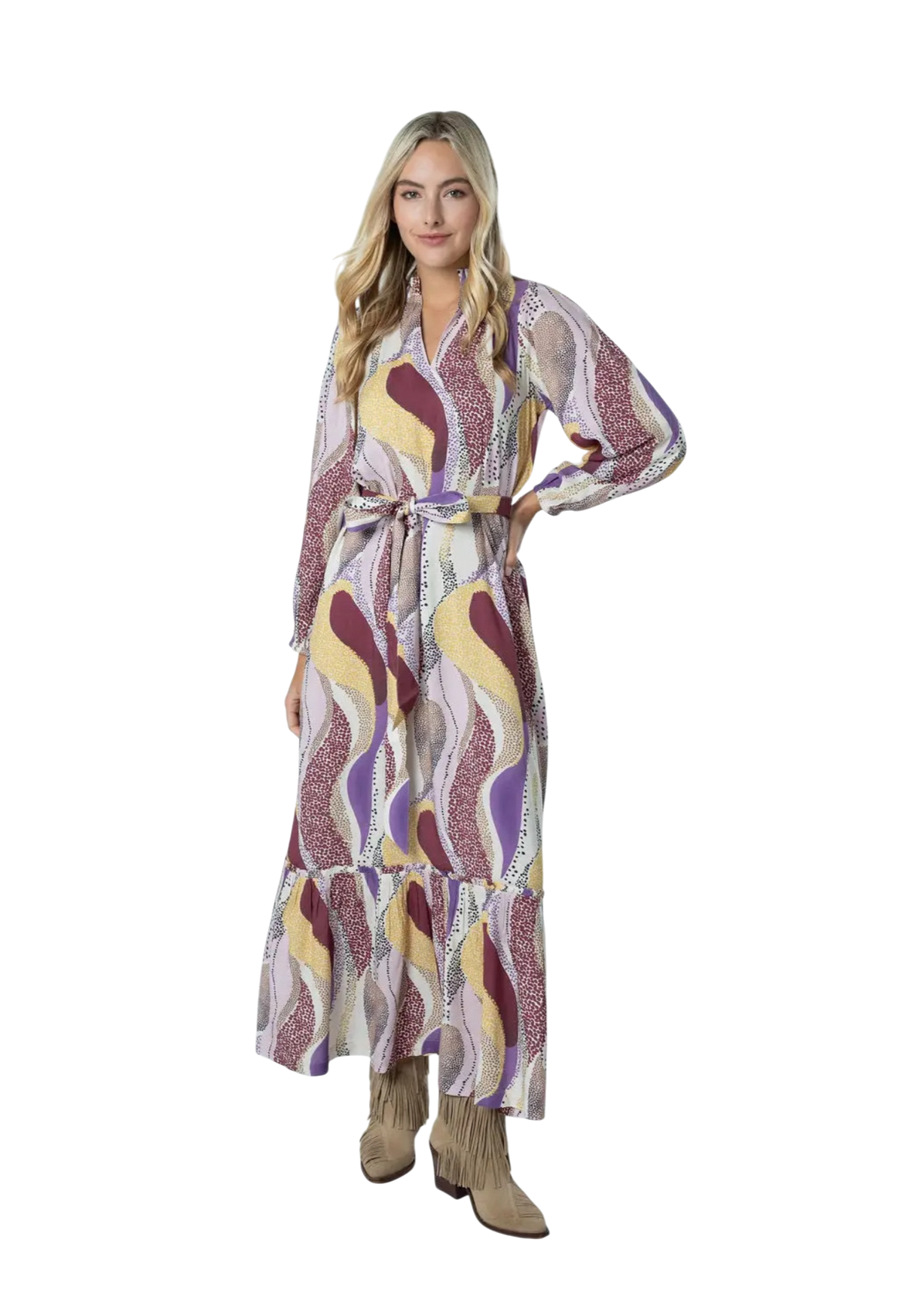Dotted Paisley Maxi Dress
