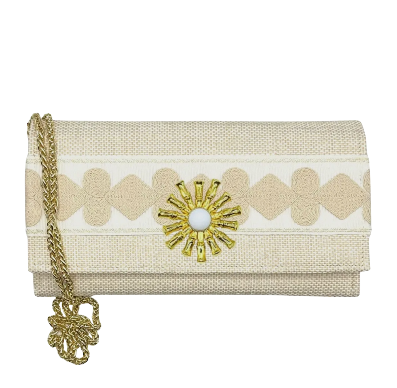 Thibaut Grass Cloth Crossbody with Starbust