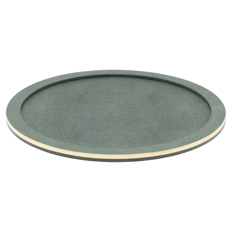 Juniper Faux Shagreen Round Tray