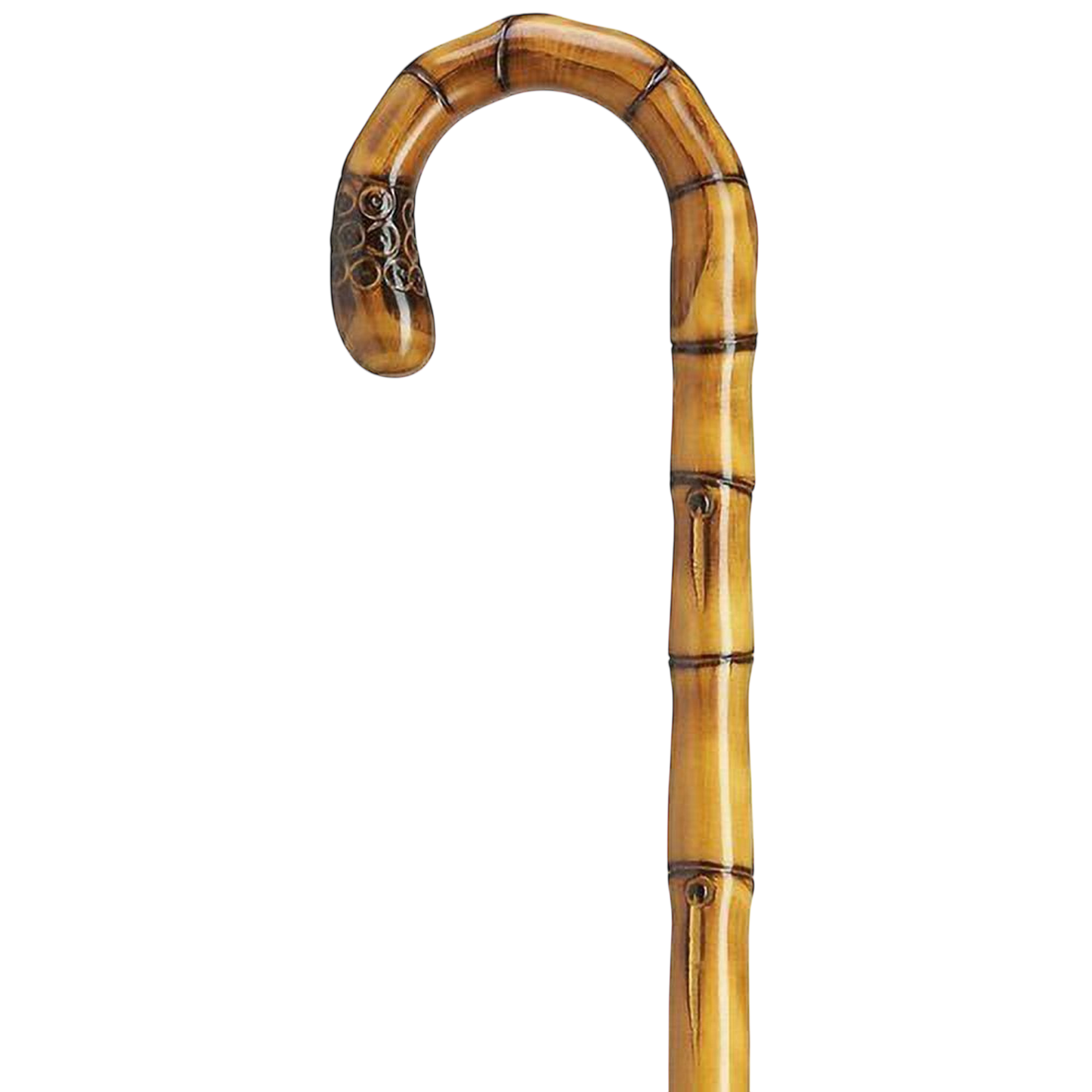Carved Root Nose Crook Cane