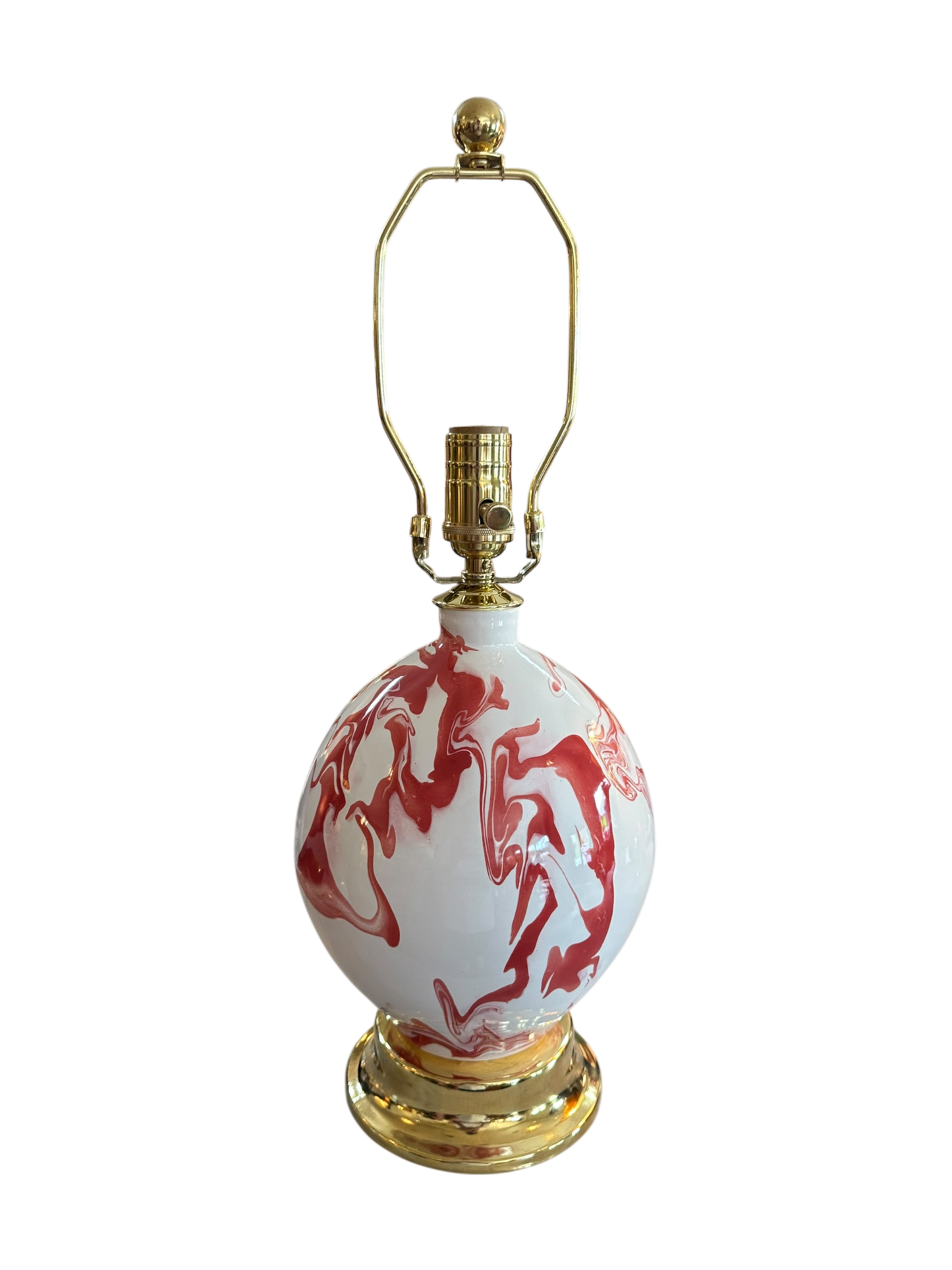 Maypearl Lamp in Red & White Geode