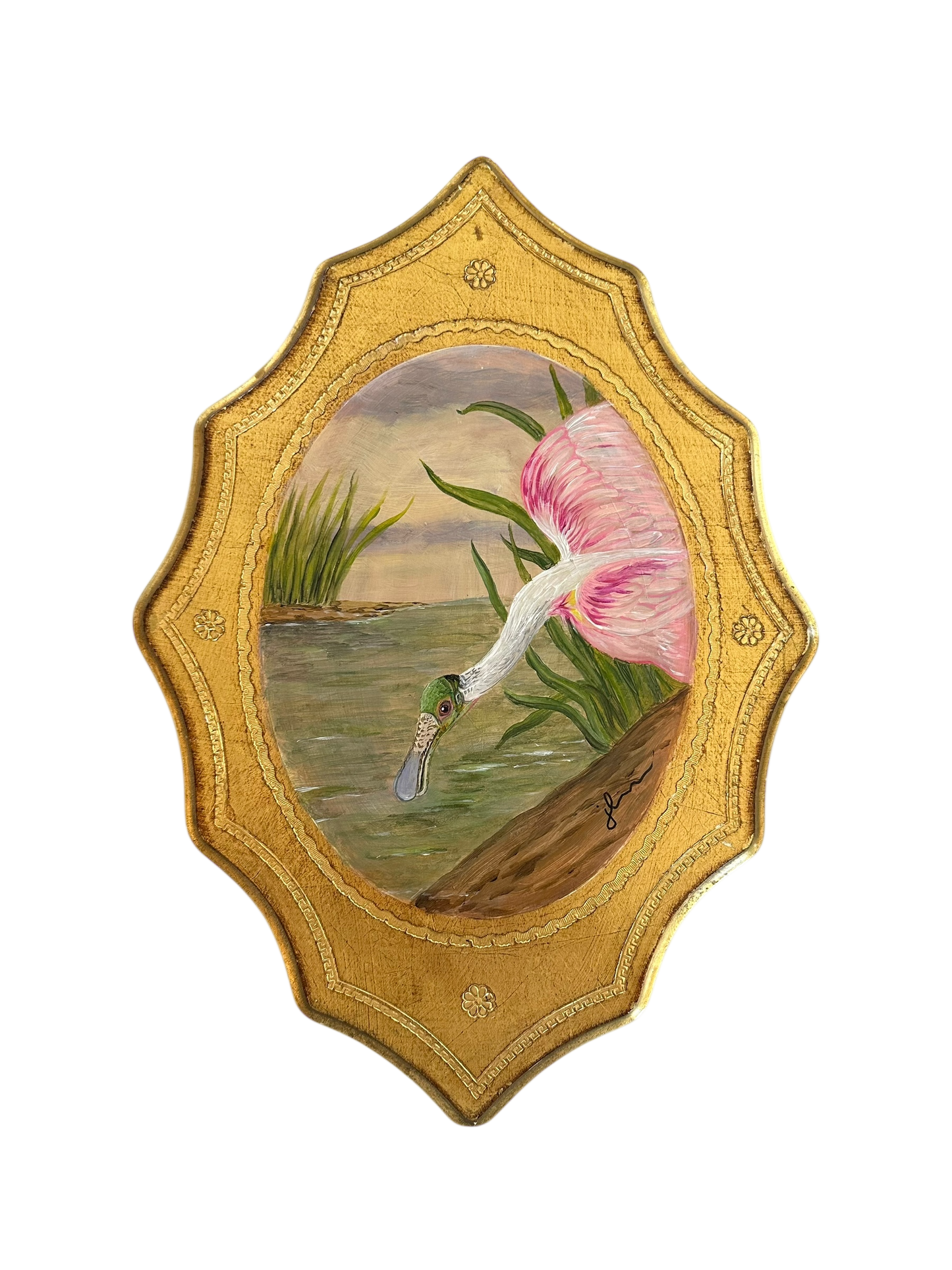 Jenn Leverett Art - Spoonbill on Florentine