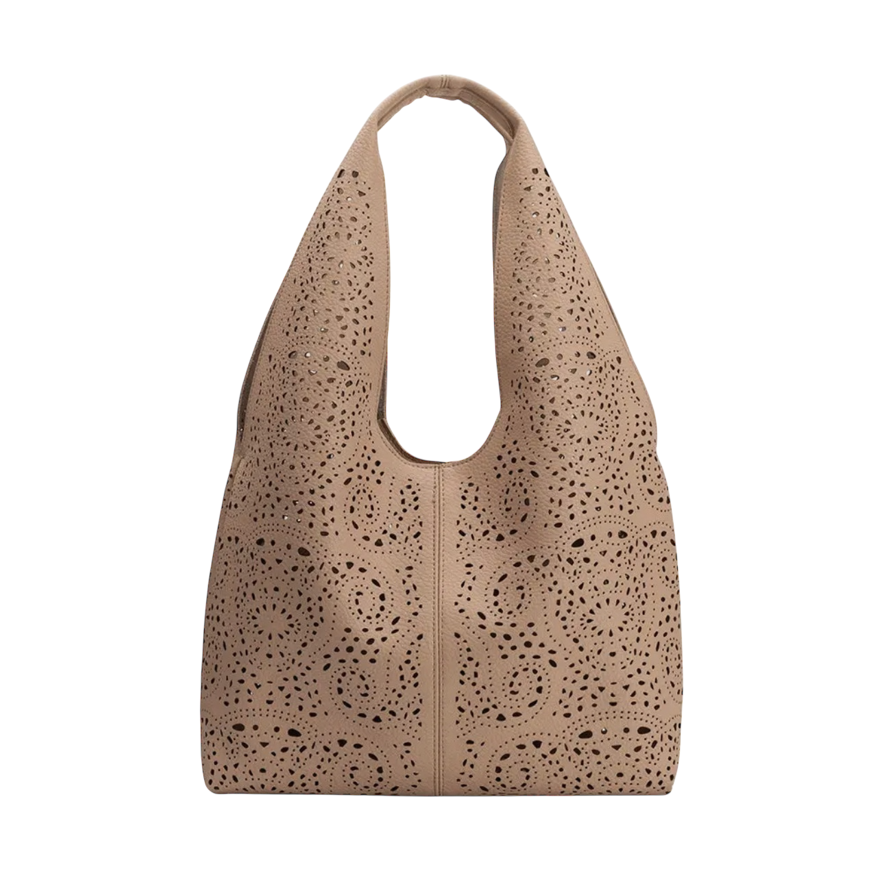 Eyelet Taupe Recycled Vegan Tote Bag