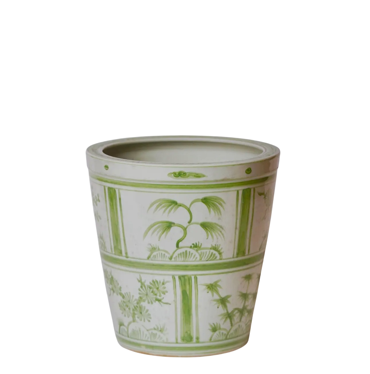 Green & White Three Friends Tile Planter