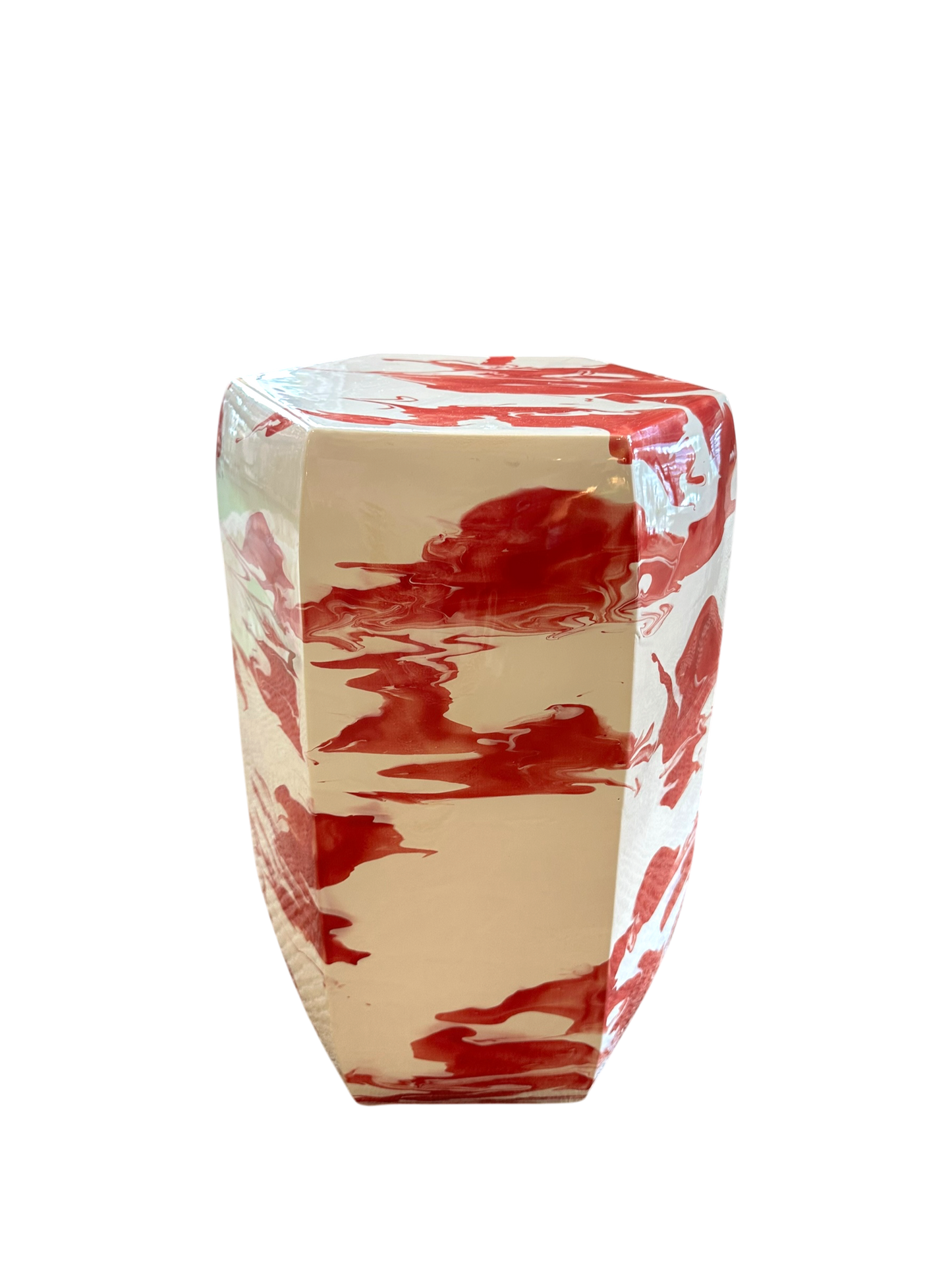 Hexagonal Geode Stool - Red