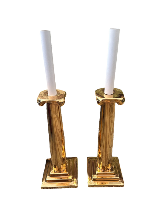 lonic Candlestick Lamp in Gold Luster