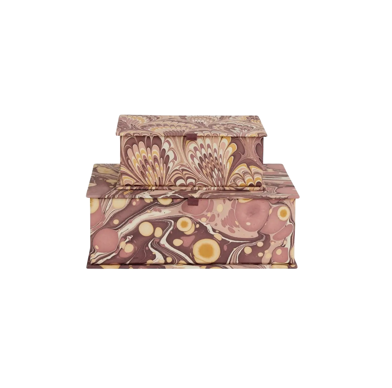 Marbled Keepsake Box Set - Burgundy/Golden