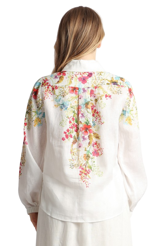 Multicolor Floral Linen Button Up