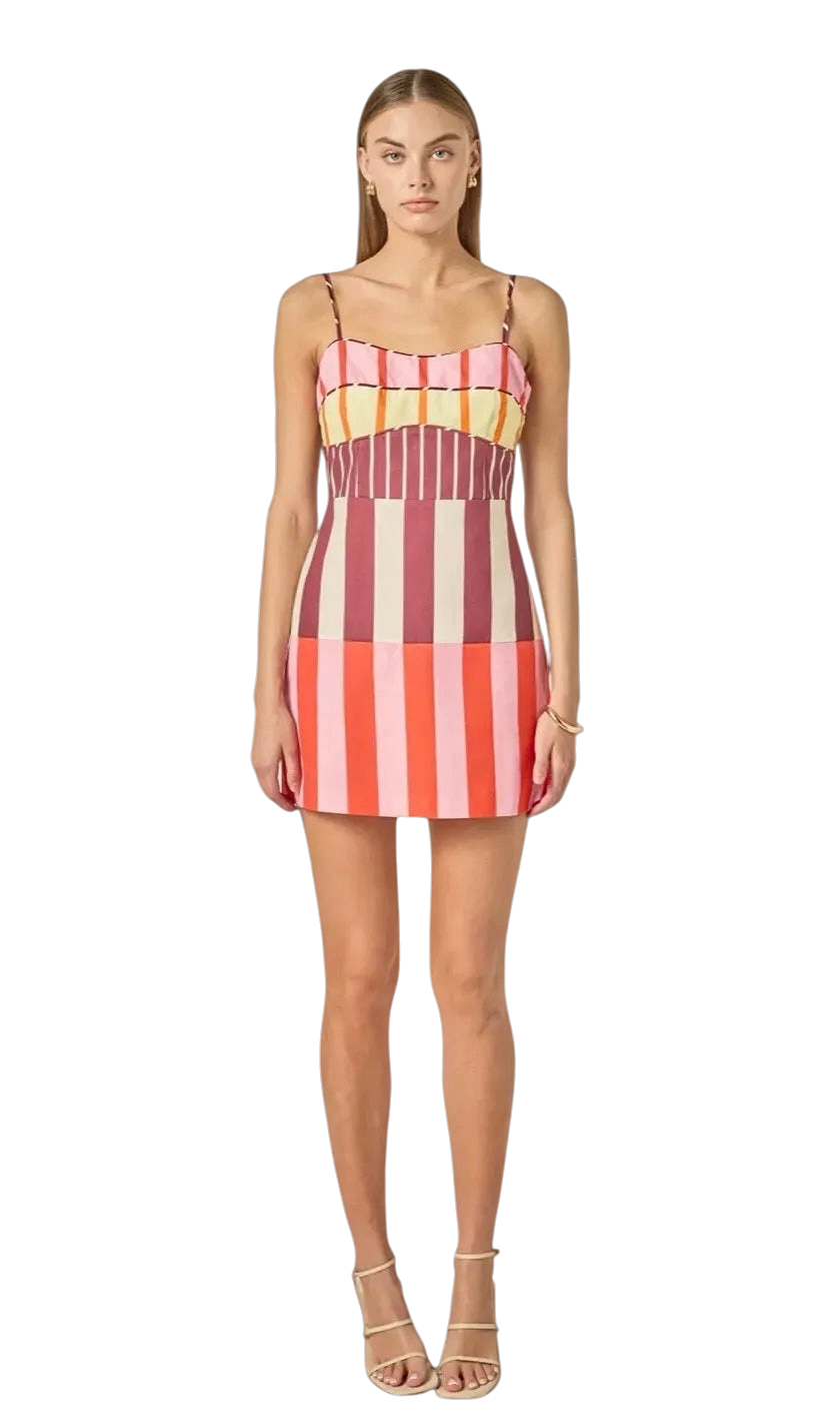 Sorbet Stripe Mini Dress