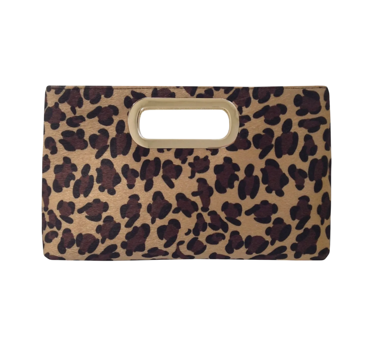 Faux Fur Leopard Clutch