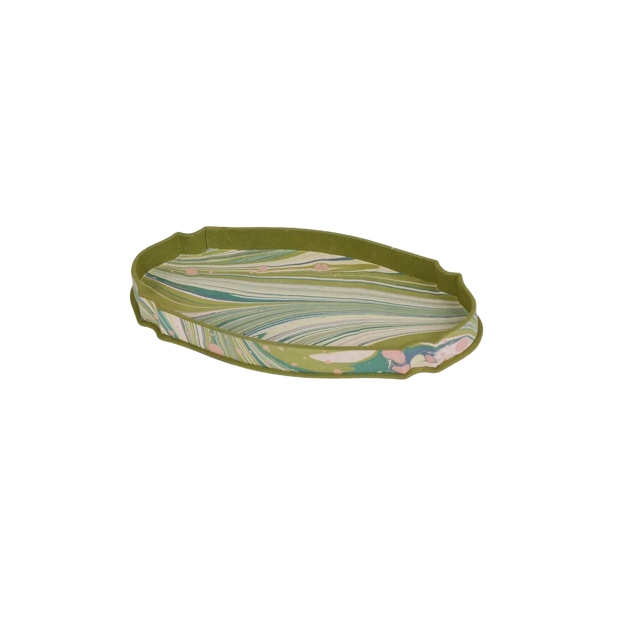 Marbled Victorian Desk Tray - Moss Whirl