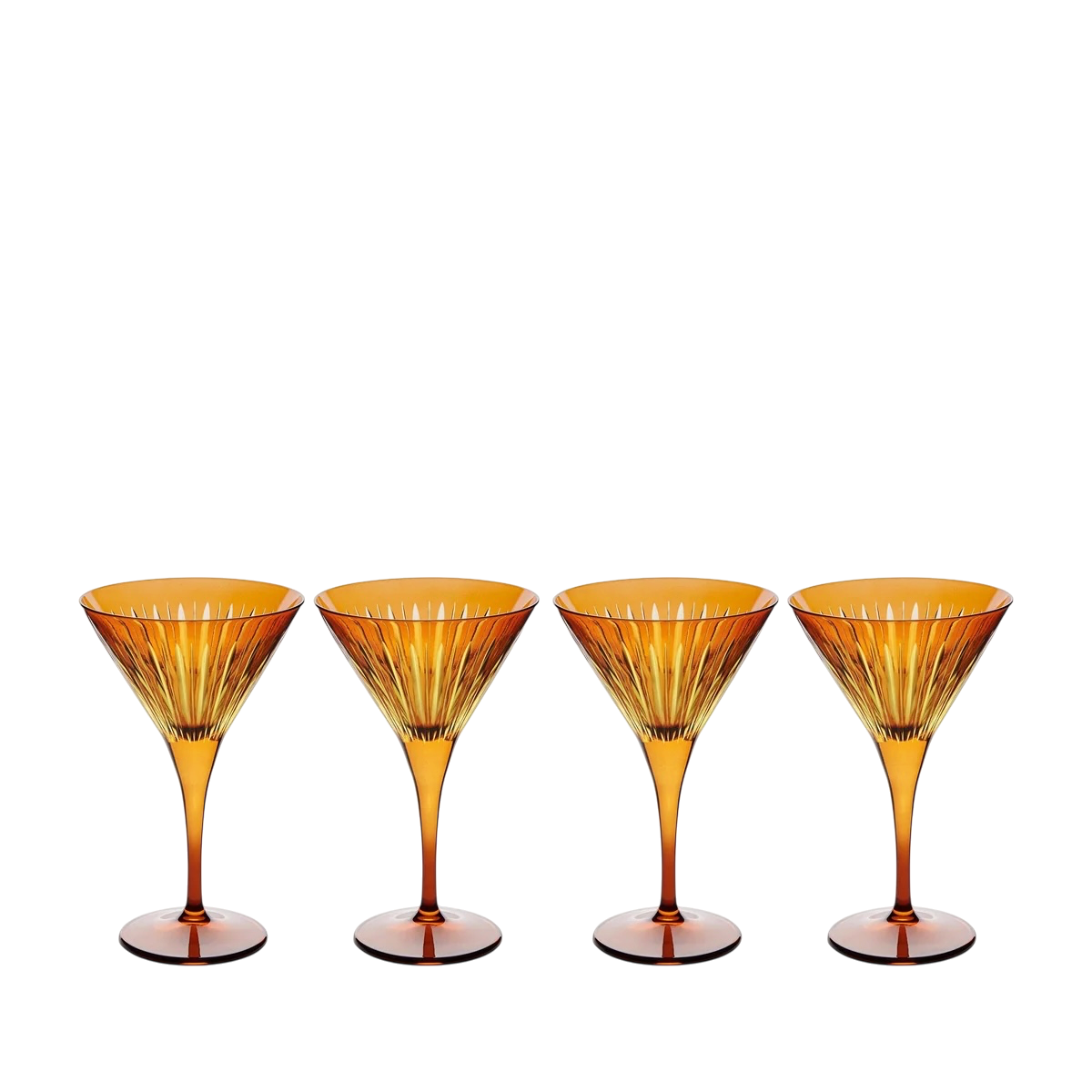 Prism Martini Glasses - Amber (Set of 4)