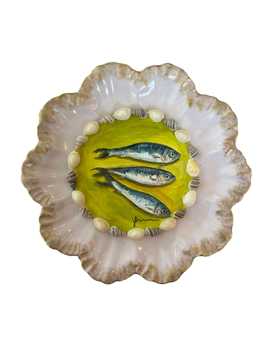 Jenn Leverett Art - Sardines on Limoges