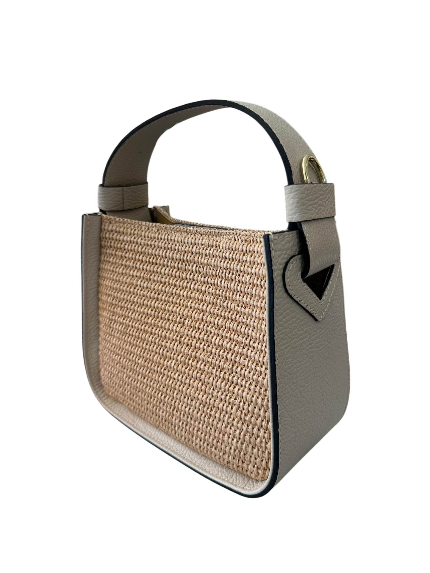 Raffia and Leather Handbag