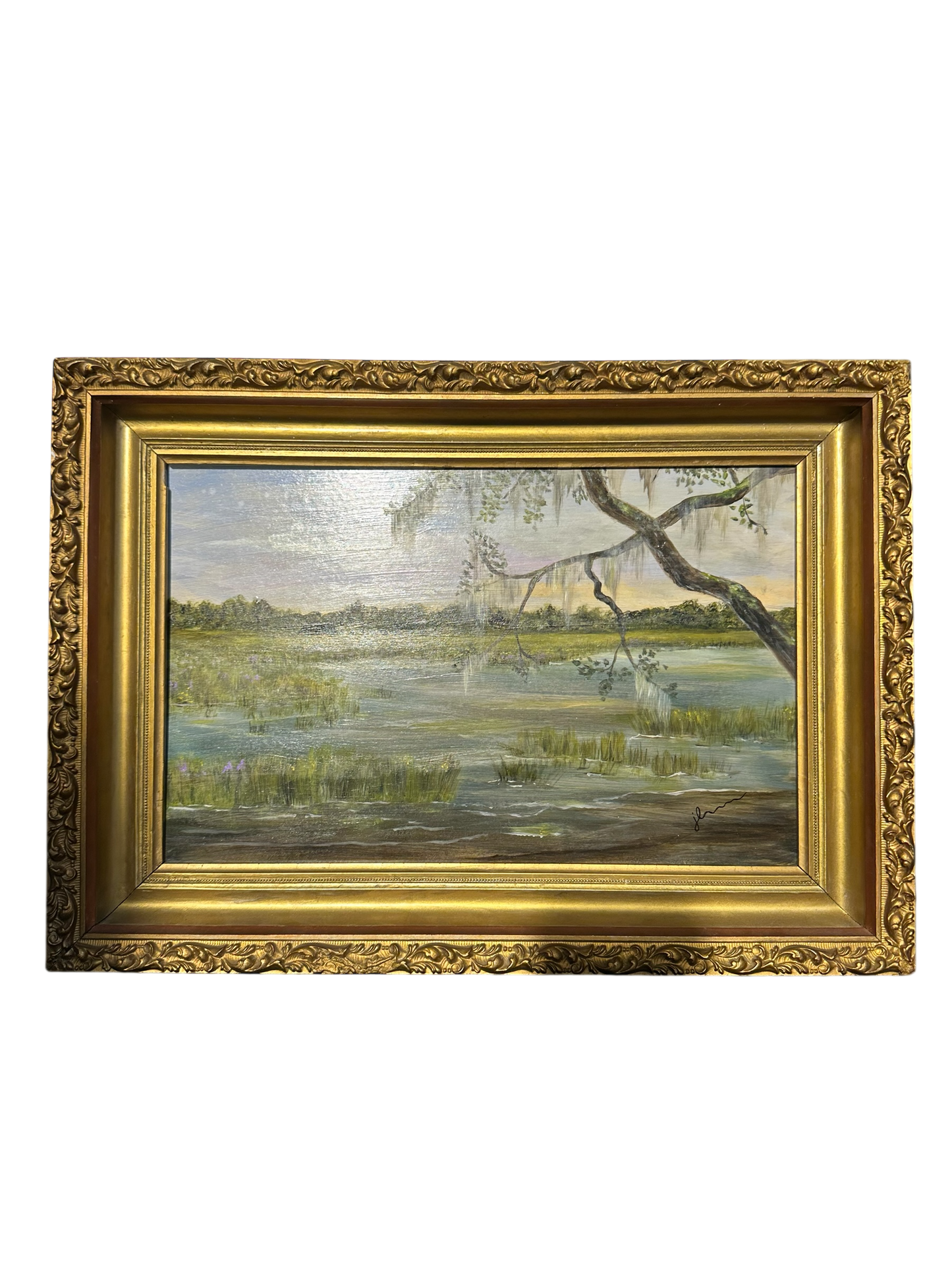 Jenn Leverett Art - Framed Live Oak/Marsh Scene