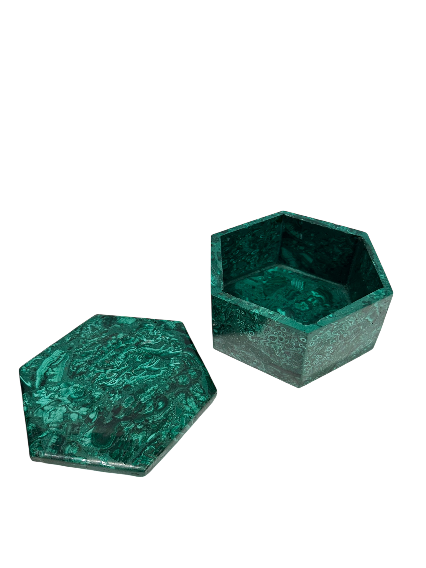 Hexagonal Malachite Box