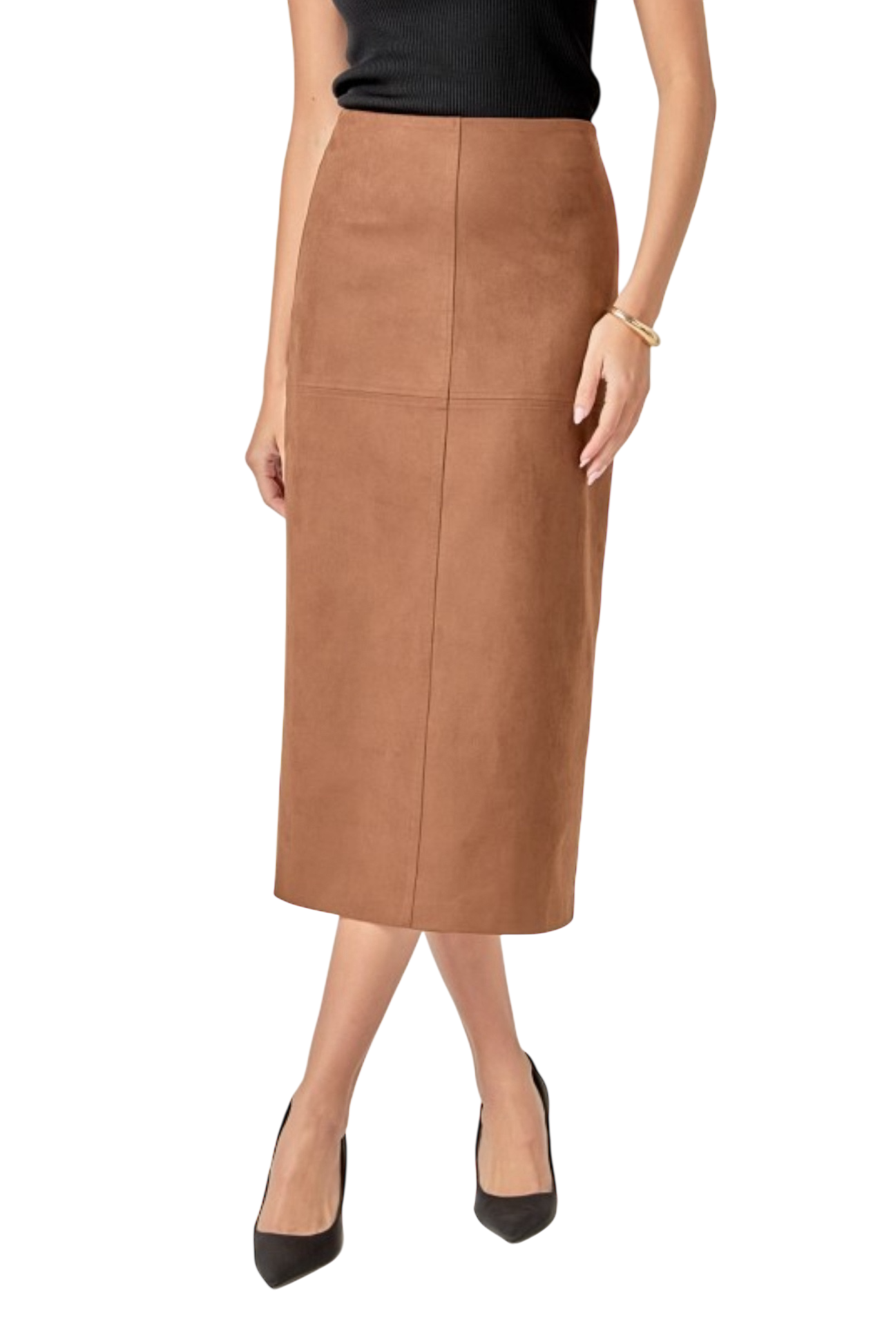 Suede Midi Skirt