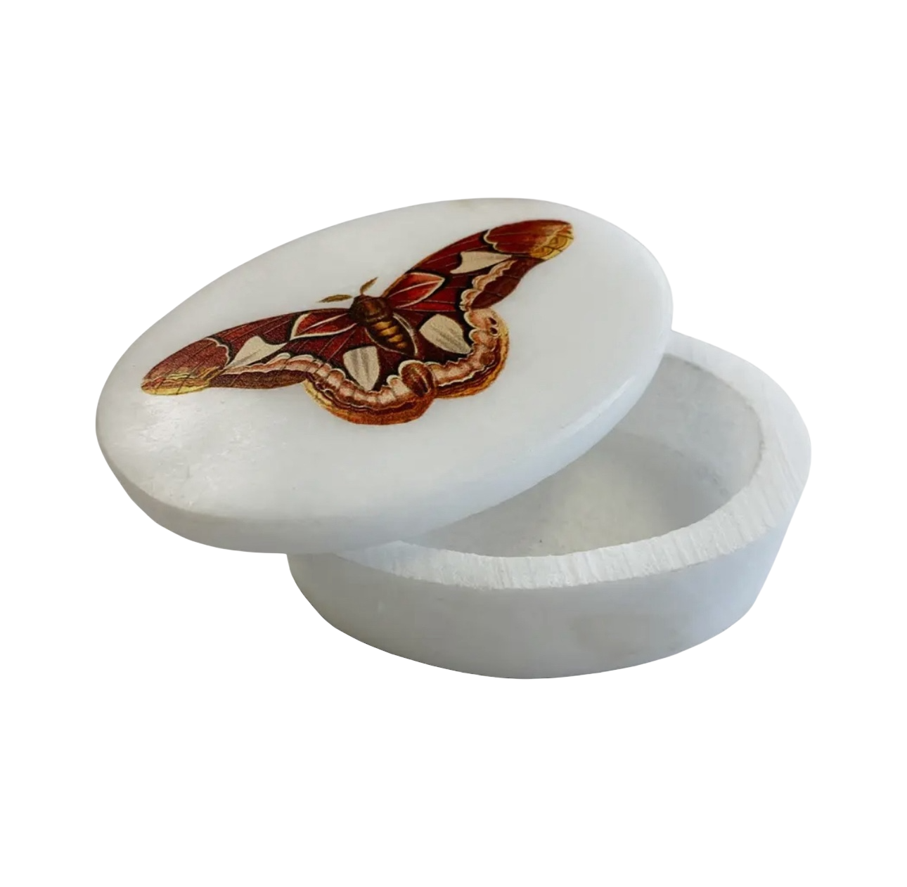 Oval Soapstone Jewelry Box