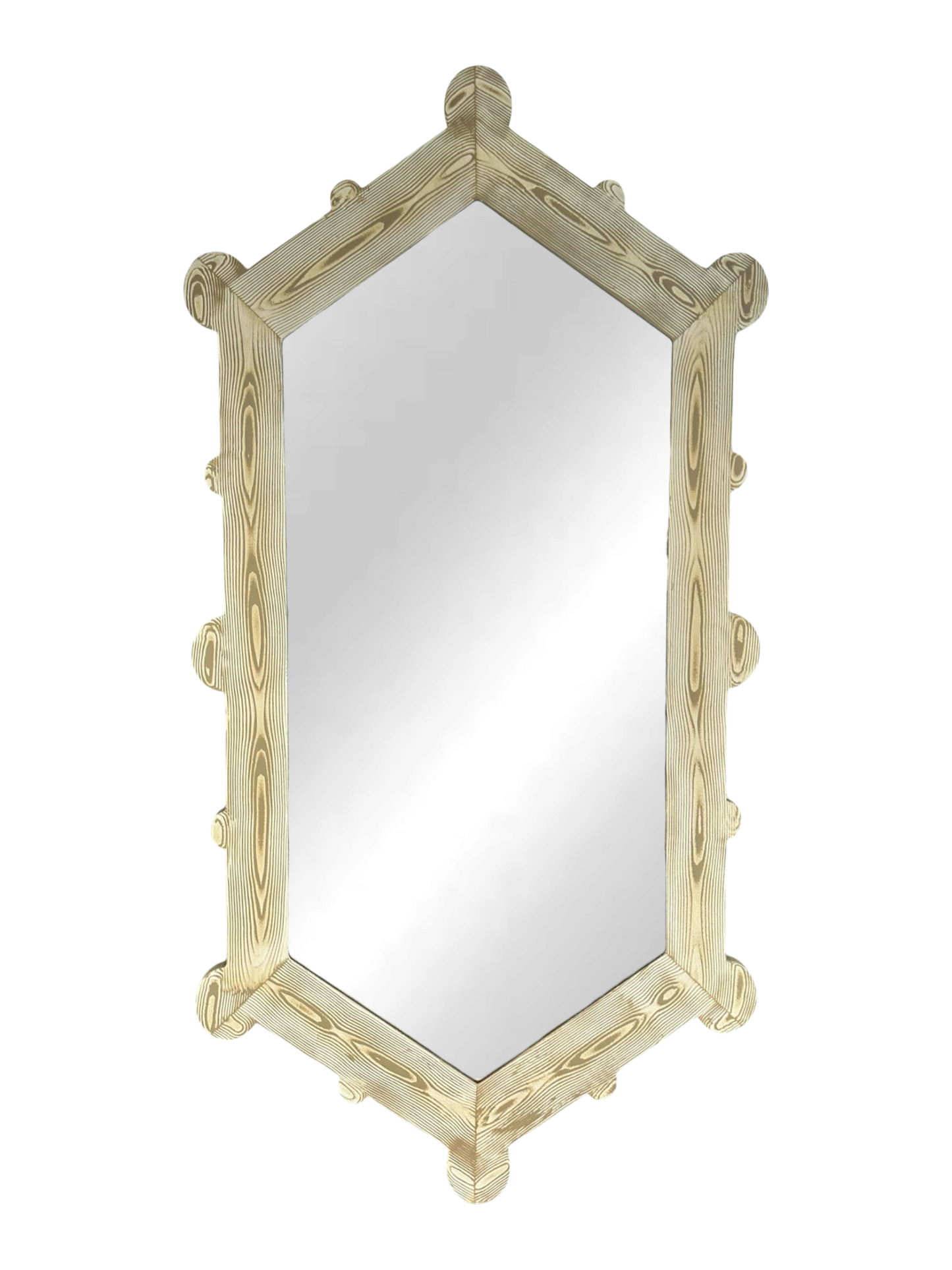 Bespoke Hand-Painted Dauphine Mirror in Bronze Faux Bois