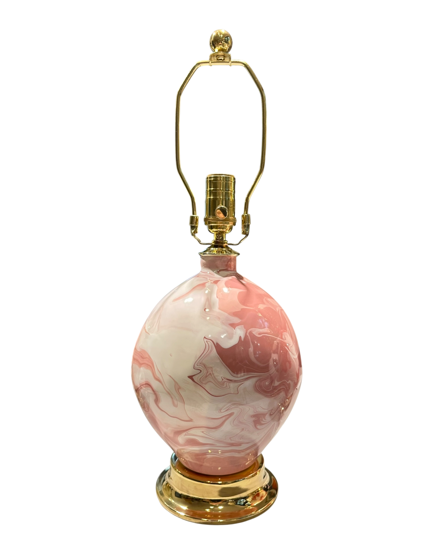 Maypearl Lamp in Pink & White Geode