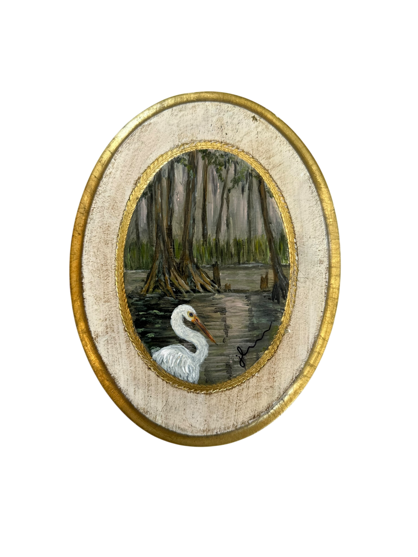 Jenn Leverett Art - Egret in Bayou