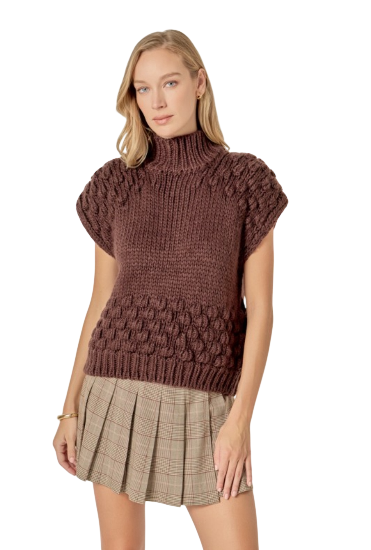 Bubble Knit Sleeveless Sweater