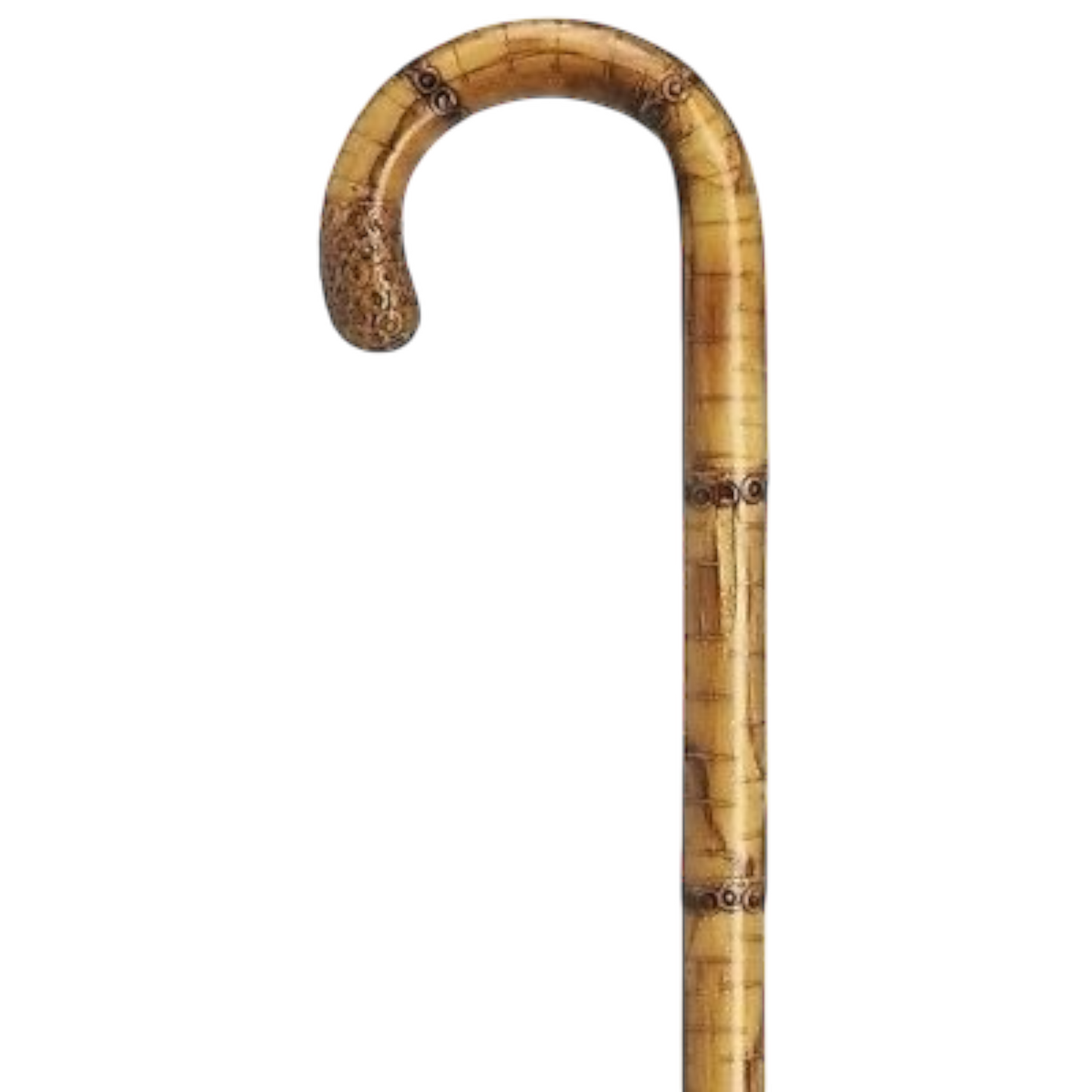 Carved Bulb Nose Crook Cane