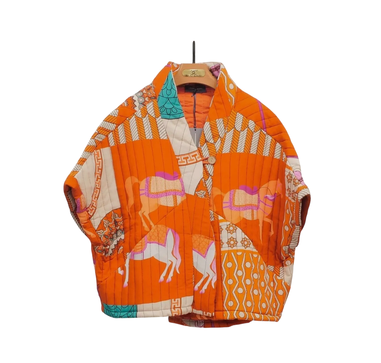 Quilted Kimono Jacket - Cap Sleeve