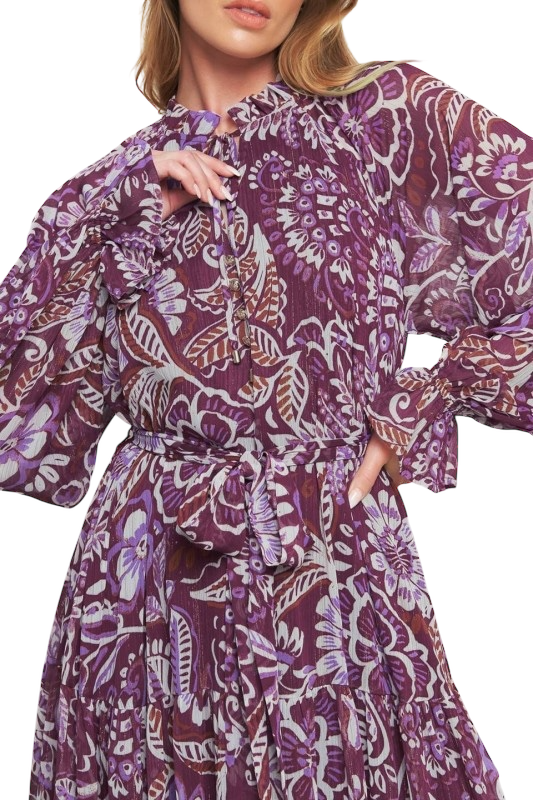 Botanical Print Maxi in Plum