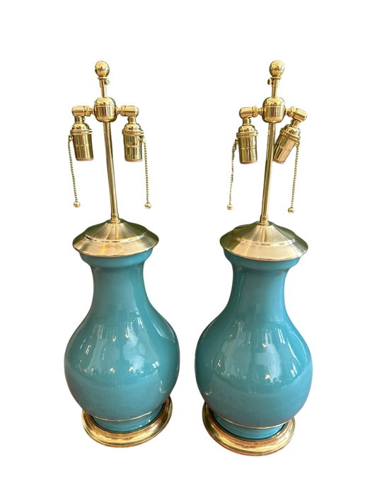 Hann Large Lamp in Aqua